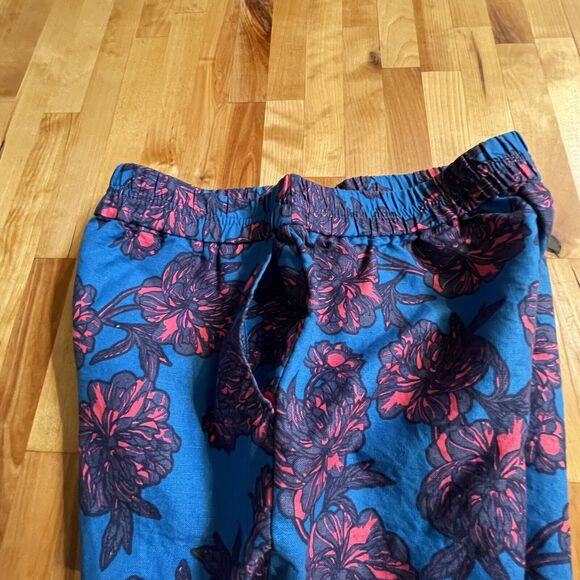 J Crew Shorts Hawaiian Tropical Floral Linen Blend Elastic Waist Sz 6 EUC - Picture 4 of 11